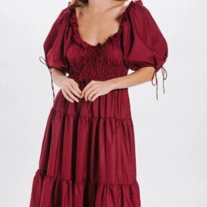 NWT En Saison Brielle Poplin Tiered Midi Dress size XS